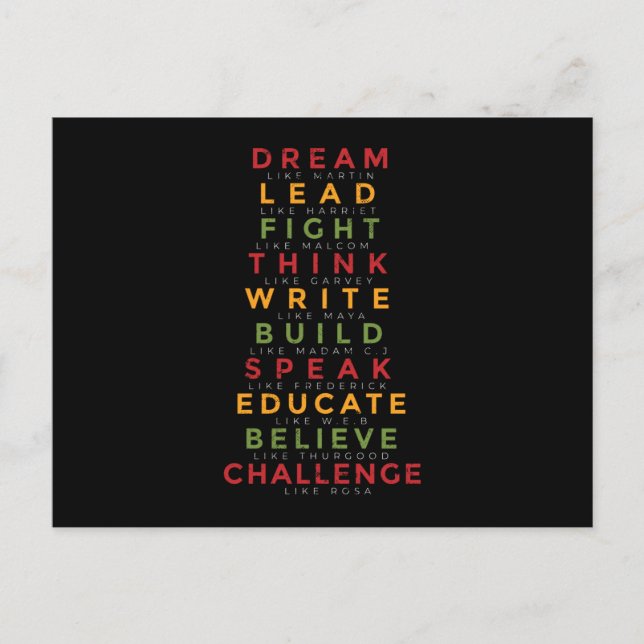 Black history month postcard (Front)