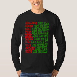 Black History Month Pride Black Power Leaders T-Shirt