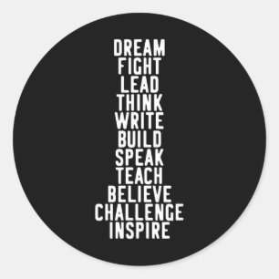 Black History Month Pride Gift Dream Teach Inspire Classic Round Sticker