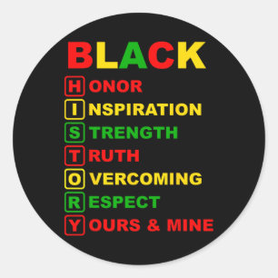 Black History Month Pride Melanin African American Classic Round Sticker