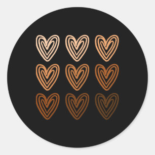 Black History Month Pride, Melanin Skin Tone Heart Classic Round Sticker