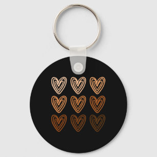 Black History Month Pride, Melanin Skin Tone Heart Key Ring