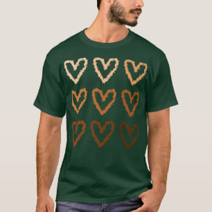 Black History Month Pride, Melanin Skin Tone Heart T-Shirt