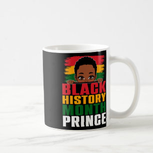 Black History Month Prince Little Melanin Afro Boy Coffee Mug