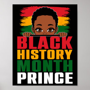 Black History Month Prince Little Melanin Afro Boy Poster