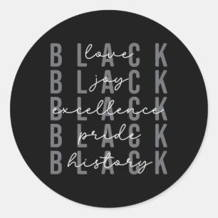 Black History Month Proud African American Celebra Classic Round Sticker