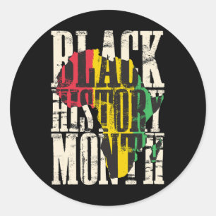 Black History Month Proud African Map Colors Afric Classic Round Sticker