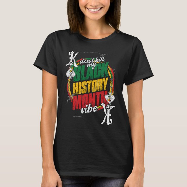 Black History Month Proud Black Poker Player Appar T-Shirt (Front)