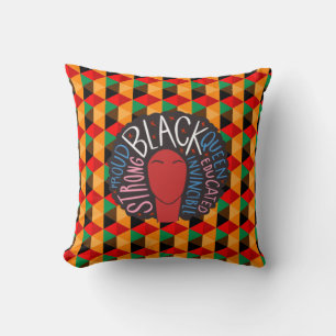 Black History Month Quotes - Black Woman Queen Cushion