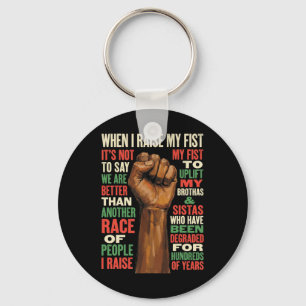 Black History Month Raised Fist Civil Rights Socia Key Ring