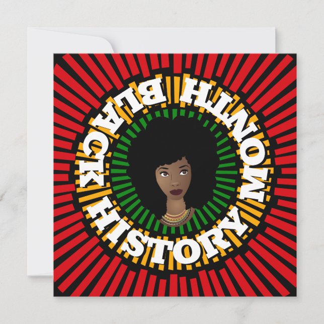 Black History Month, Rays of Sun, Black Woman Card (Front)