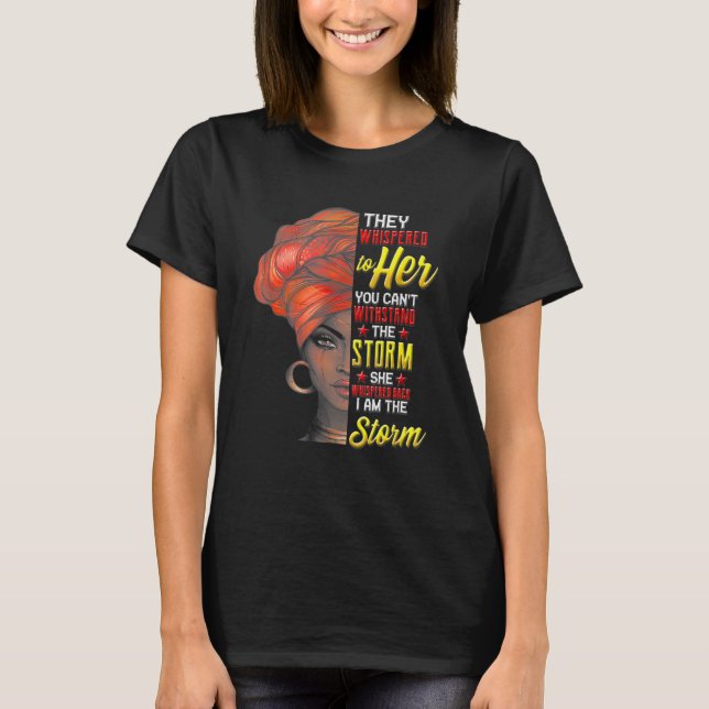 Black History Month Shirt African Woman Afro I Am  (Front)