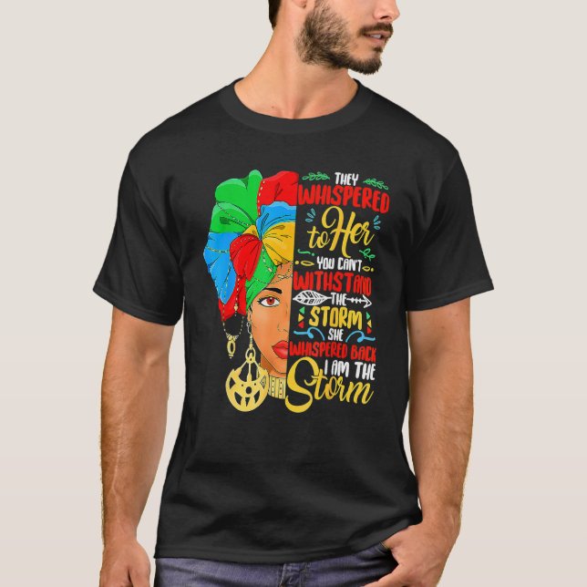 Black History Month Shirt African Woman Afro I Am  (Front)