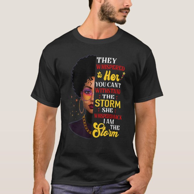 Black History Month Shirt African Woman Afro I Am  (Front)