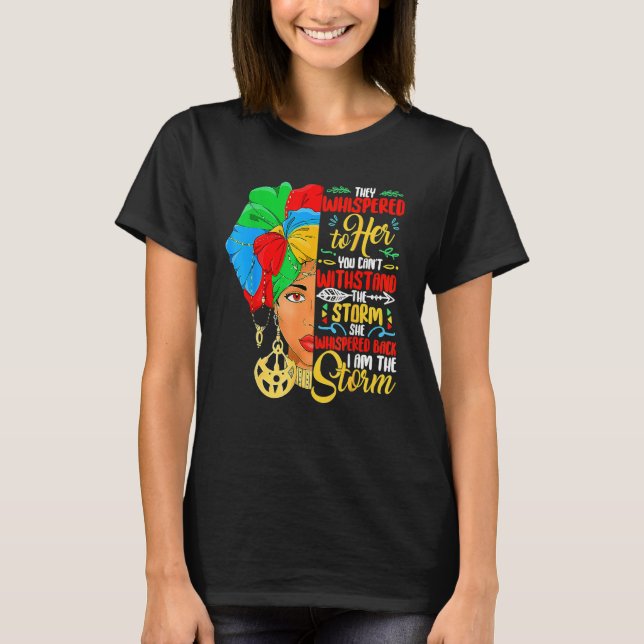 Black History Month Shirt African Woman Afro I Am  (Front)