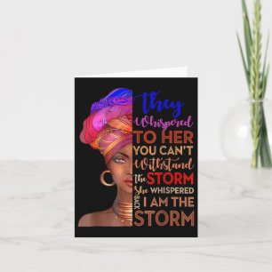 Black History Month Shirt African Woman Afro I Am  Card