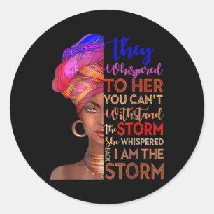 Black History Month Shirt African Woman Afro I Am Classic Round Sticker