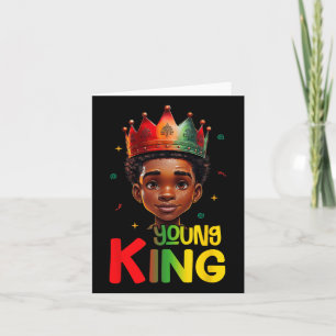 Black History Month Shirts For Young King Afro Boy Card