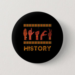 Black History Month Sign Language Black Asl 6 Cm Round Badge