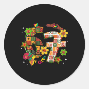 Black History Month Six Seven 6 7 Meme Juneteenth Classic Round Sticker