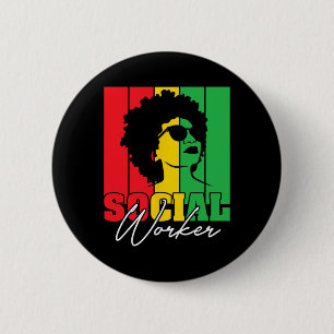 Black History Month Social Worker Social Work Mont 6 Cm Round Badge