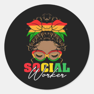 Black History Month Social Worker Social Work Mont Classic Round Sticker