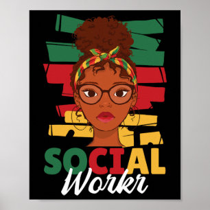 Black History Month Social Worker Social Work Mont Poster