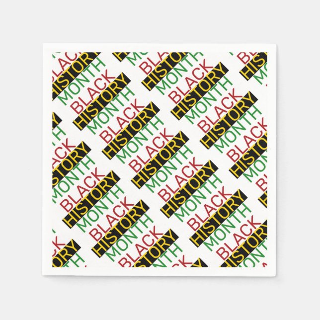 BLACK HISTORY MONTH Stylish BHM Paper Napkin (Front)