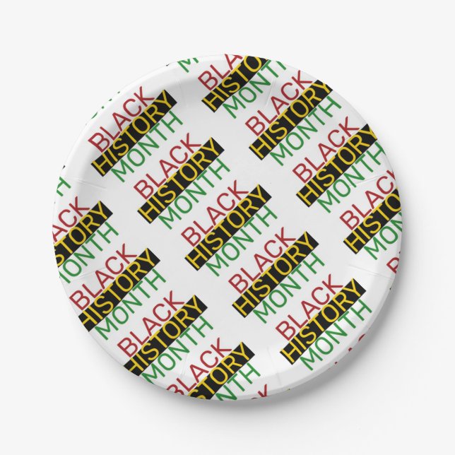 BLACK HISTORY MONTH Stylish BHM Paper Plate (Front)
