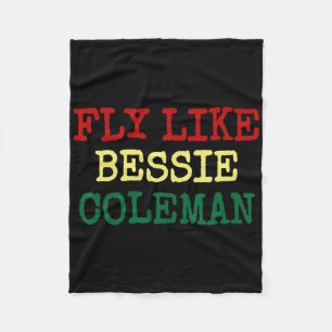 Black History Month T Shirt Bessie Coleman Pilot G Fleece Blanket