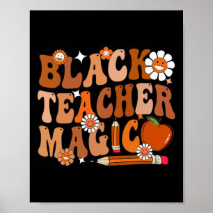Black History Month Teacher Groovy Black Teacher M Poster