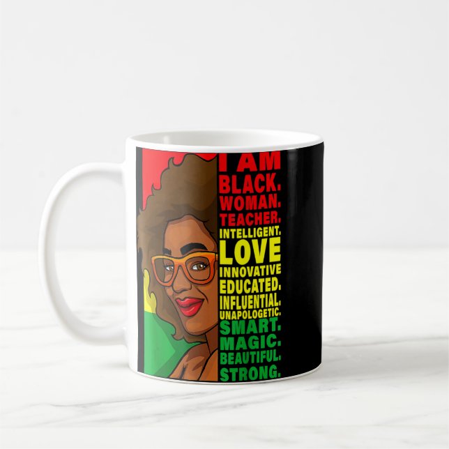 Black History Month Teacher Women African Teachers Coffee Mug (Left)