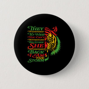 Black History Month Tiger African Colourful Afro T 6 Cm Round Badge