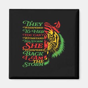 Black History Month Tiger African Colourful Afro T Magnet