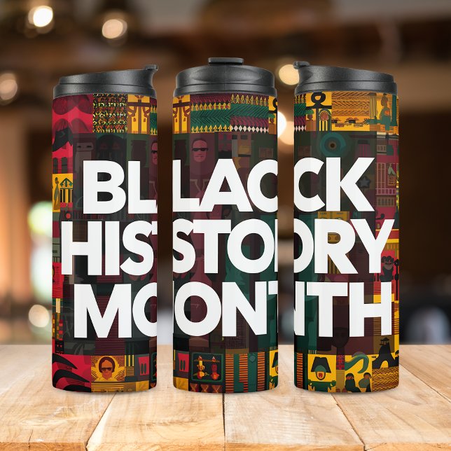 Black History Month Tumbler - Vibrant Graphic (Celebrate Black History Month with our vibrant thermal tumbler)
