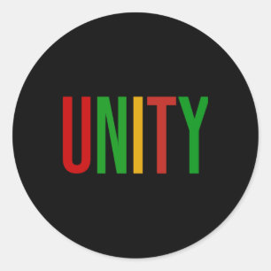 Black History Month Unity Pan African Colours Stic Classic Round Sticker