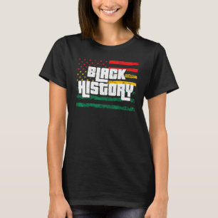 Black History Month Us Flag For African American A T-Shirt