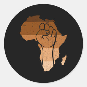 Black History Month Vintage Melanin Hand Fist Kids Classic Round Sticker