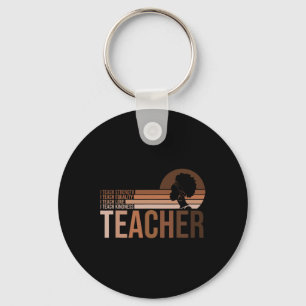 Black History Month Vintage Melanin Sunset Black T Key Ring