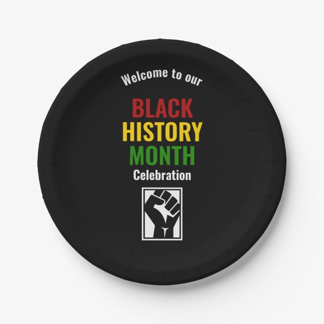 BLACK HISTORY MONTH Welcome Celebration Paper Plate (Front)