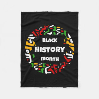 Black History Month With African Map Flag For Afro Fleece Blanket
