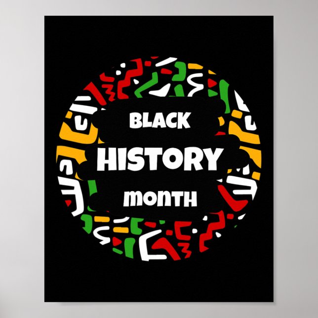 Black History Month With African Map Flag For Afro Poster (Front)