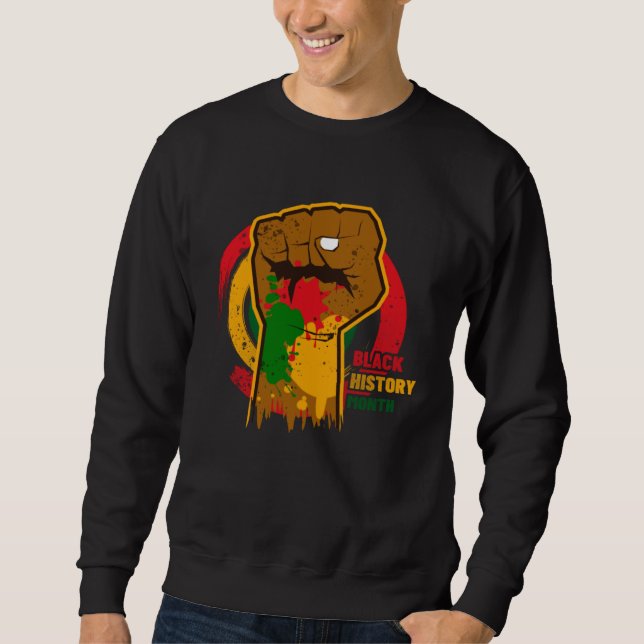 Black history month with african map flag for afro sweatshirt (Front)