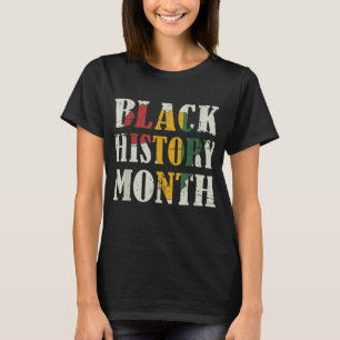 Black history month with african map flag for afro T-Shirt
