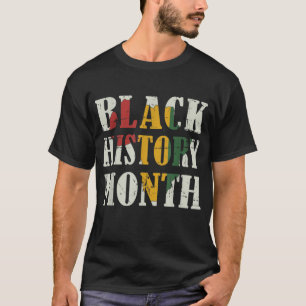 Black history month with african map flag for afro T-Shirt