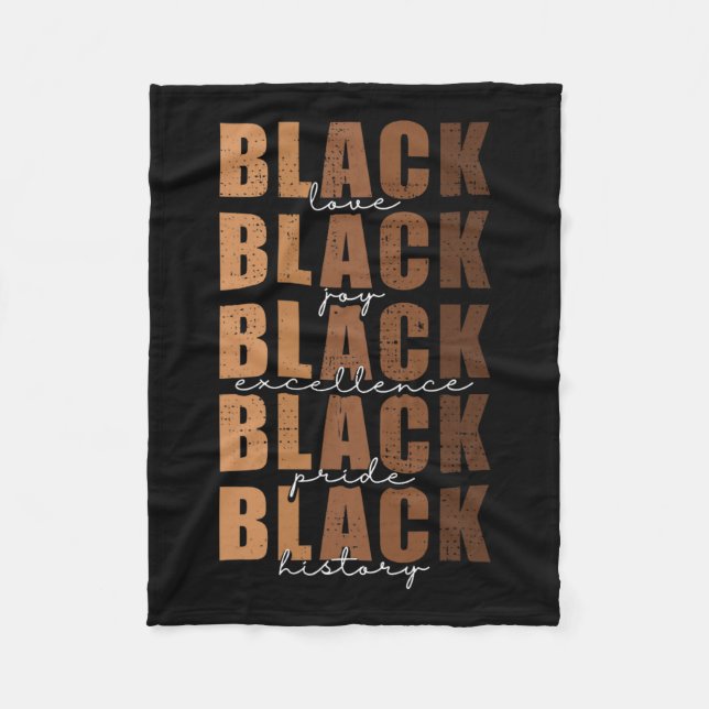 Black History Month Women Black Love Melanin Junet Fleece Blanket (Front)