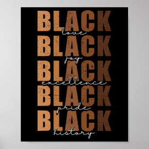 Black History Month Women Black Love Melanin Junet Poster