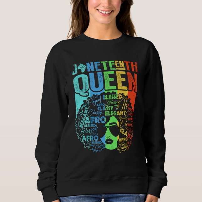 Black History Month Women Educated Strong Black Qu Sweatshirt (Front)