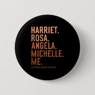 Black history month women leaders excellence rosa 6 cm round badge