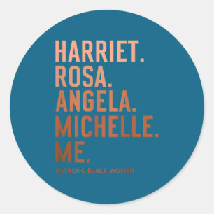 Black history month women leaders excellence rosa classic round sticker